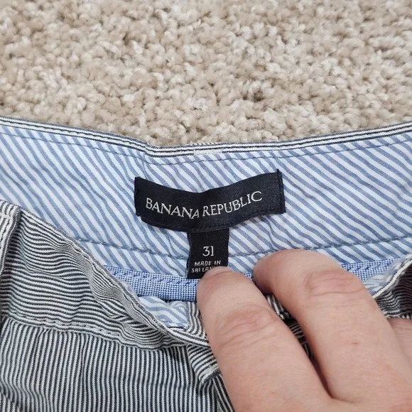 Banana Republic Striped Shorts Chino Casual Walking Size 31 - Picture 3 of 6